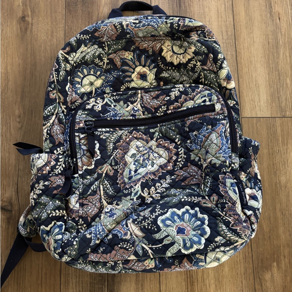 Vera Bradley Blue and Cream Floral Backpack